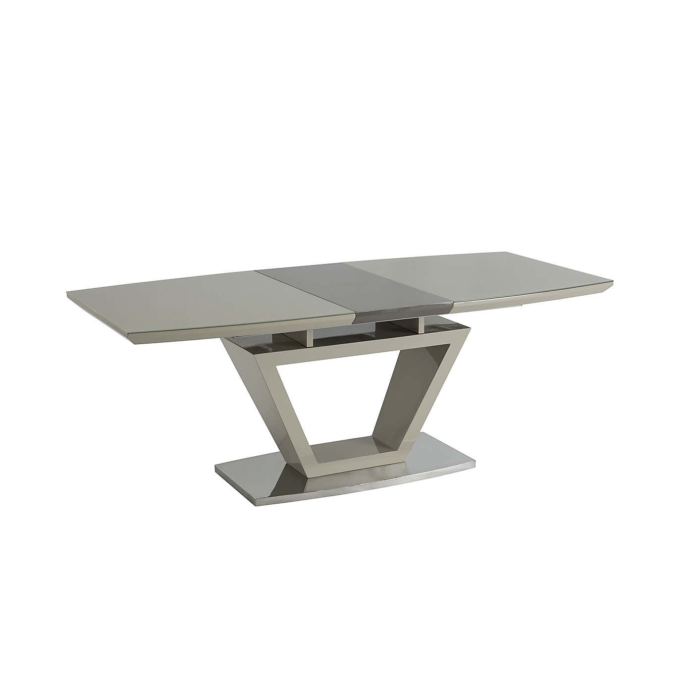 Aspen Extendable 6 Seater Dining Table Grey Glass