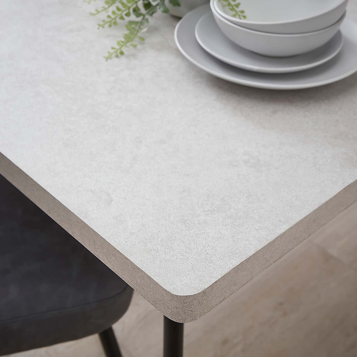 Zuri Concrete Effect Rectangular Dining Table