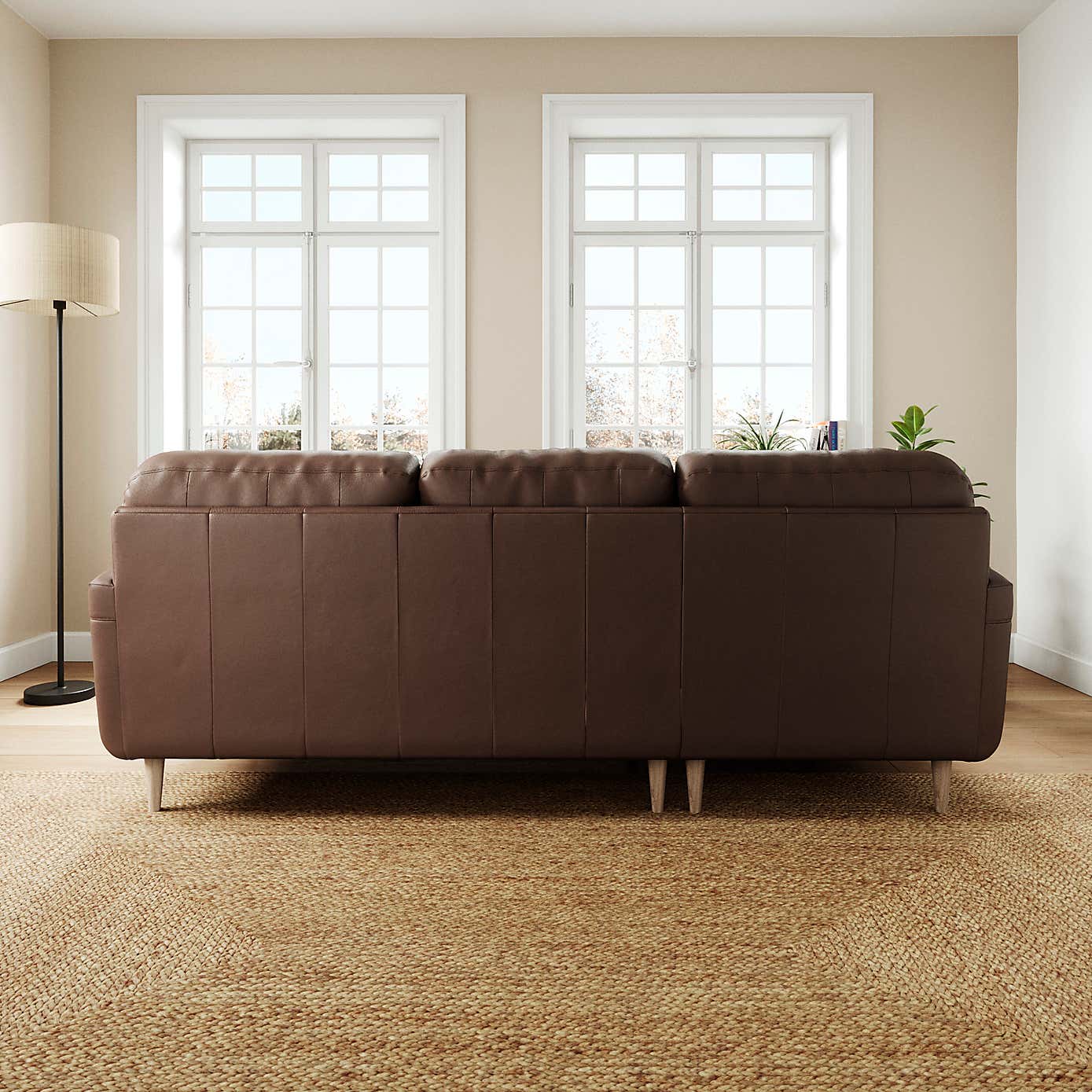 Sven Classic Leather Large Corner Chaise Sofa