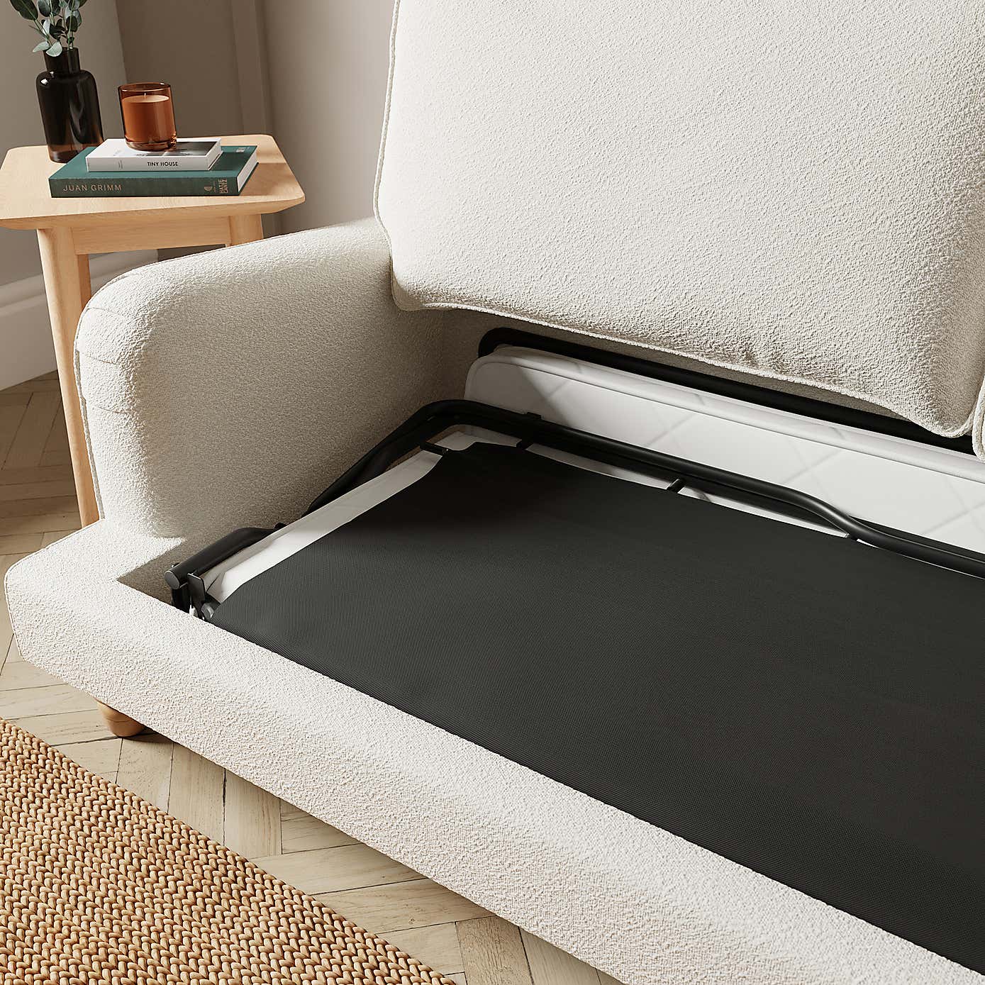 Beatrice Boucle 3 Seater Sofa Bed