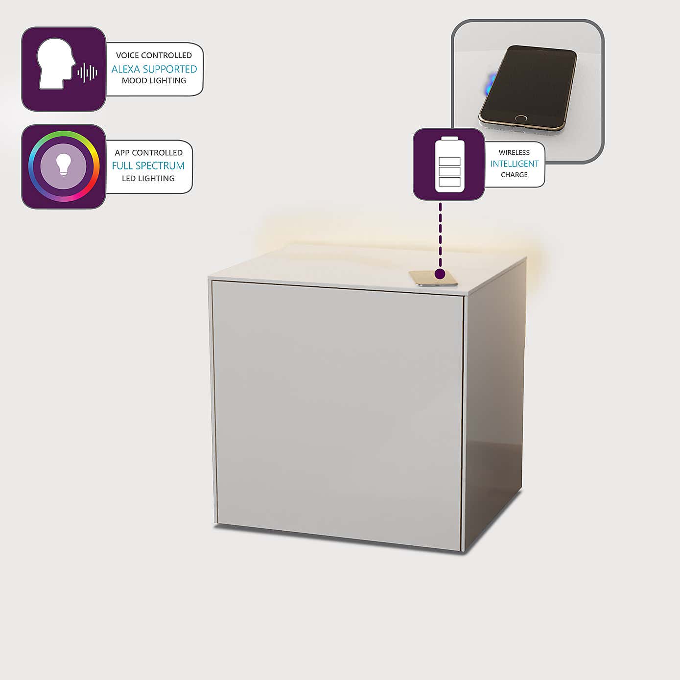 Intel LED 1 Door Lamp Table