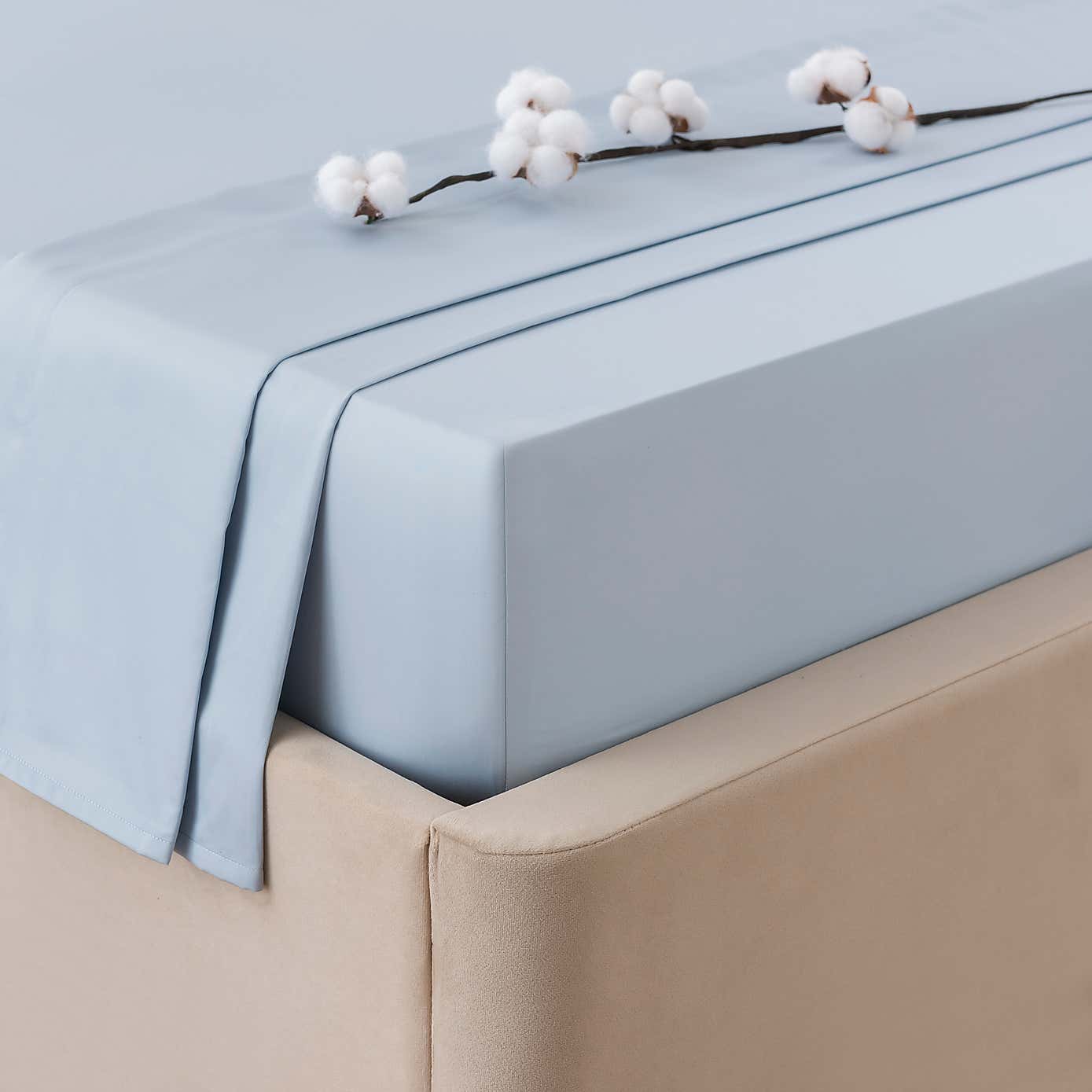 Dorma 300 Thread Count 100% Cotton Sateen Plain Flat Sheet