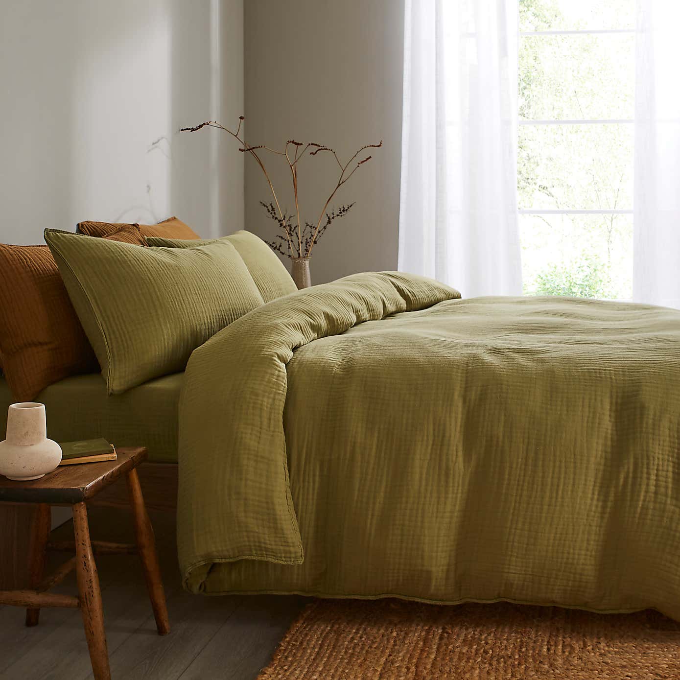 Cotton Muslin Woven Duvet Cover & Pillowcase Set