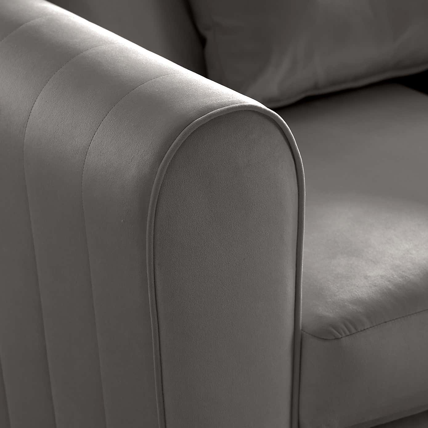 Blake Opulent Velvet Curved Quilted Arm Corner Sofa