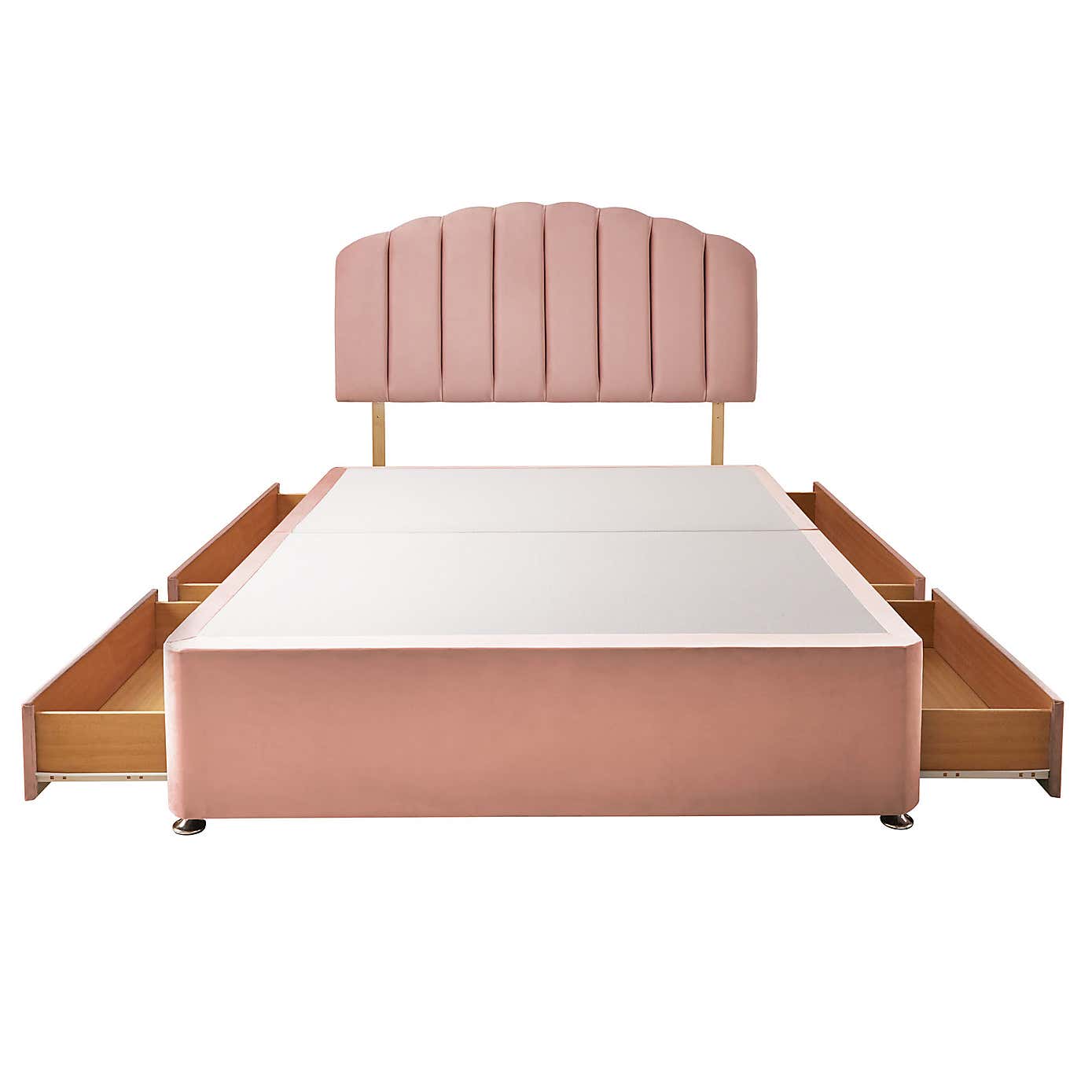 Silentnight 2 Drawer Divan Bed With Velvet Merlin Headboard