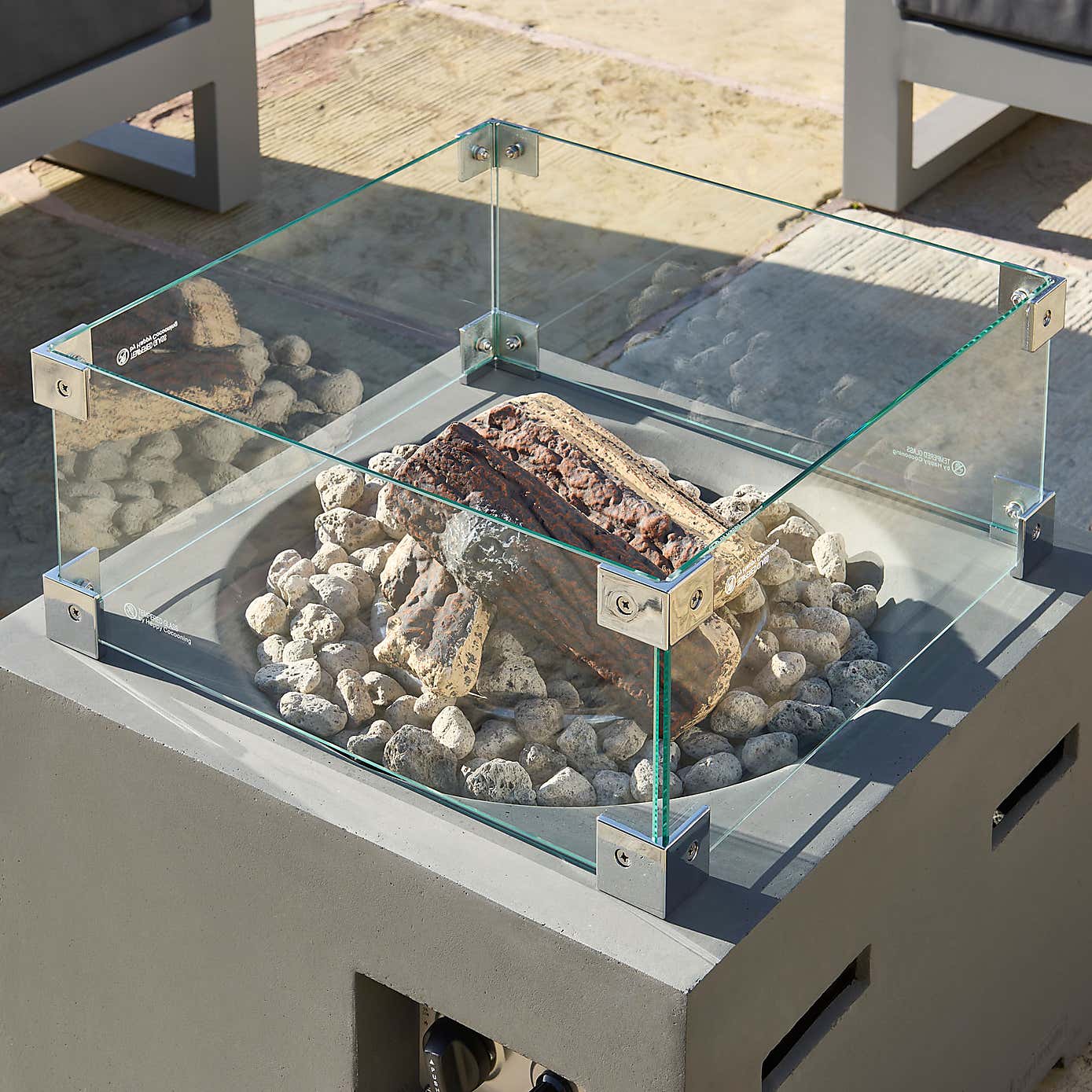 Happy Cocooning Small Square Grey Fire Pit