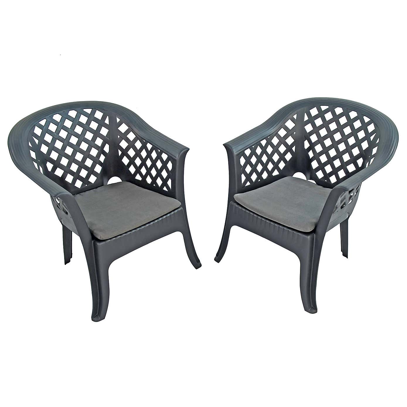 Savona Pack of 2 Anthracite Chairs