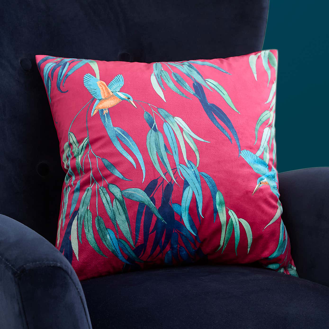Kingfisher Peacock Cushion