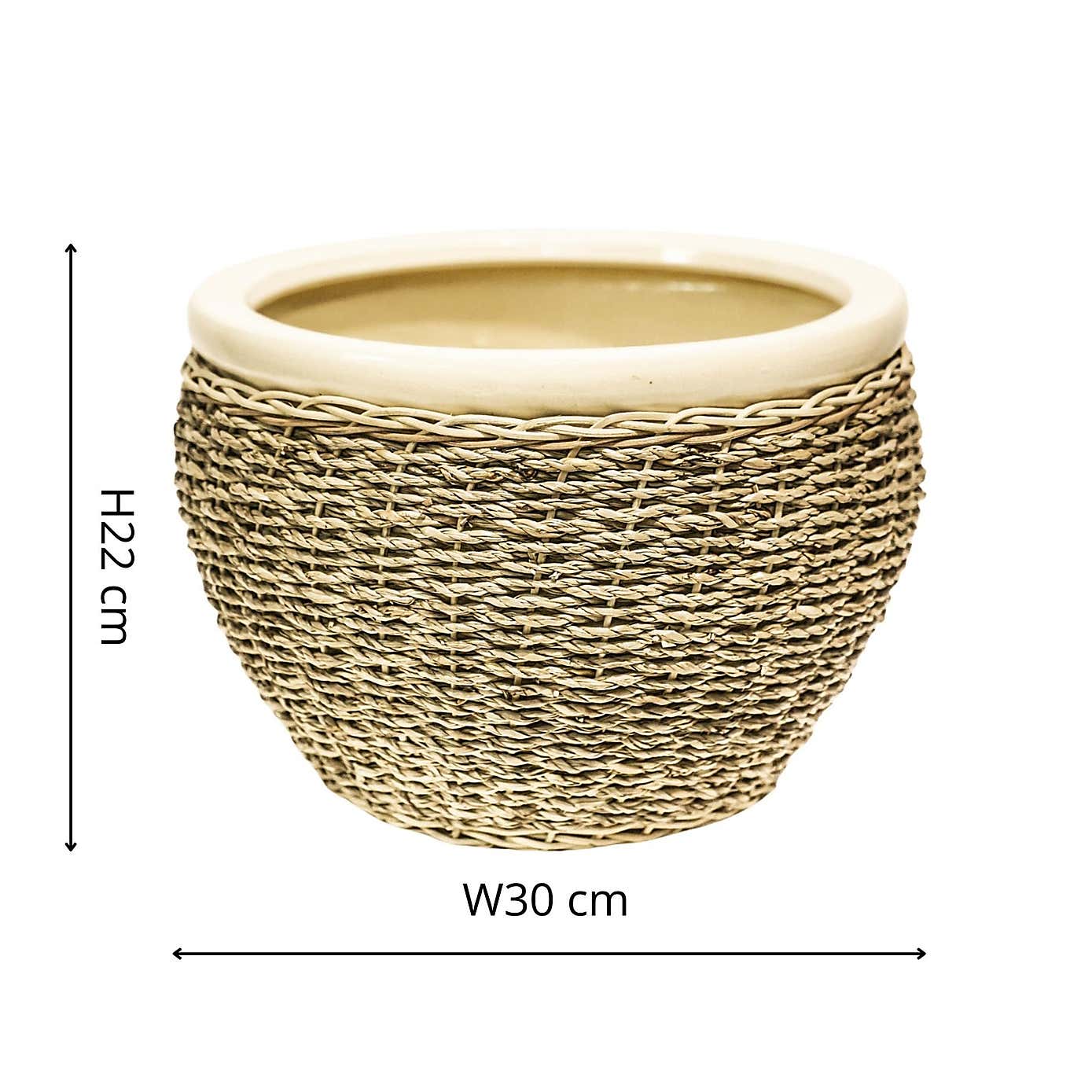 Set of 2 Seagrass Plant Pots