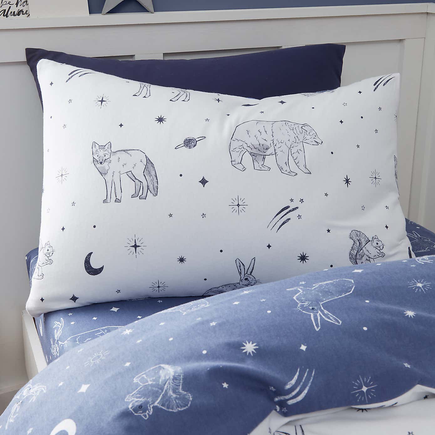 Bianca Starlight Animals Brushed Cotton Duvet Cover and Pillowcase Set