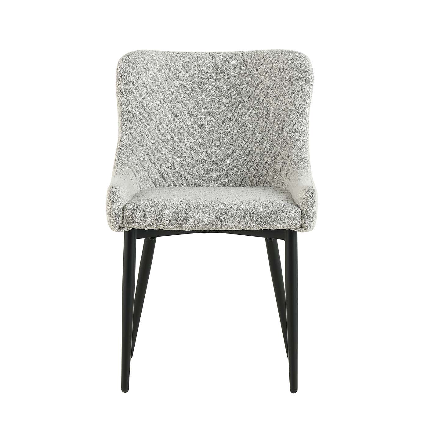 Indus Valley Camden 4-6 Seater Extendable Dining Table With 4 Pebble Taupe Chairs