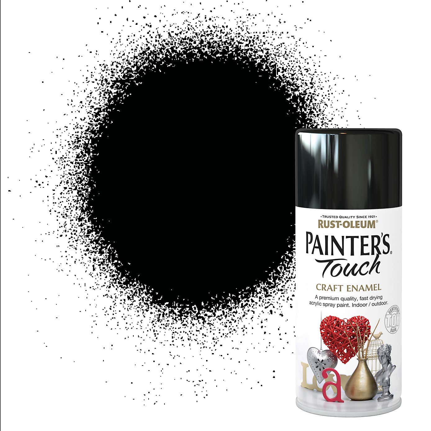 Rust-Oleum Painters Touch Black Enamel Spray Paint 150ml