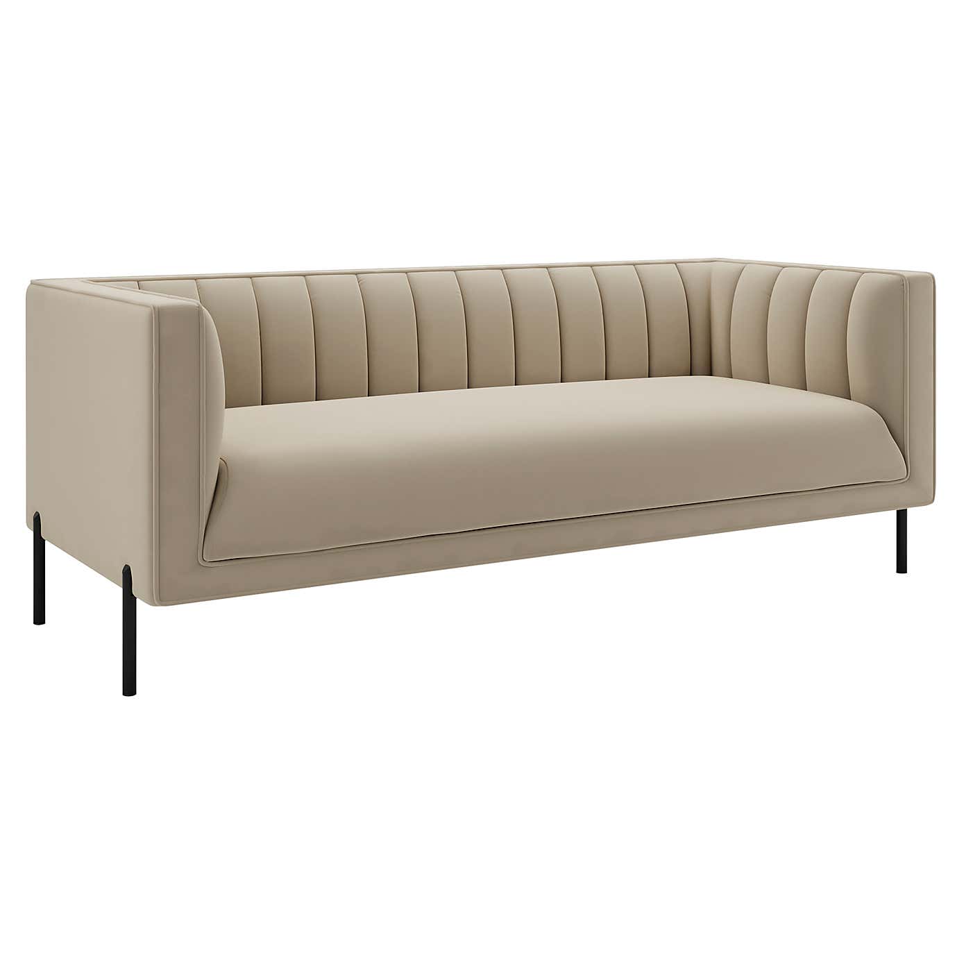 Bellamy Velvet 3 Seater Sofa - Grey