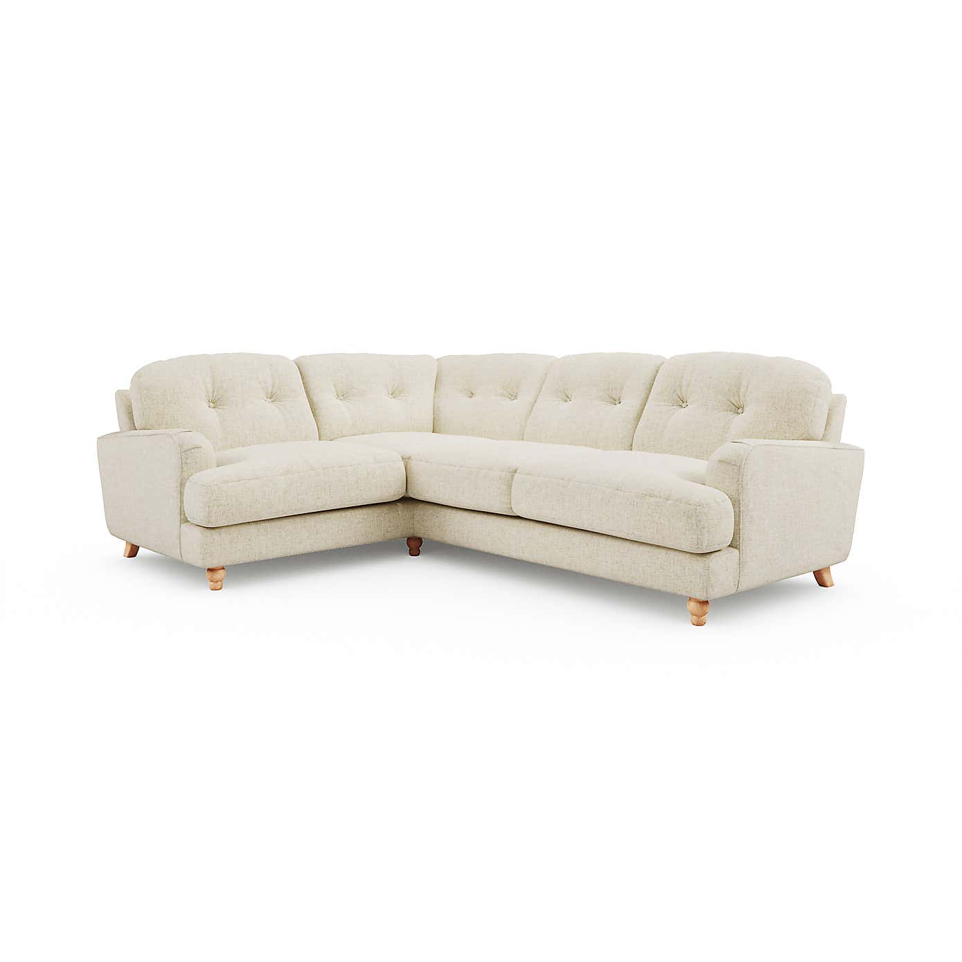 Martha Slub Faux Linen Full Corner Sofa