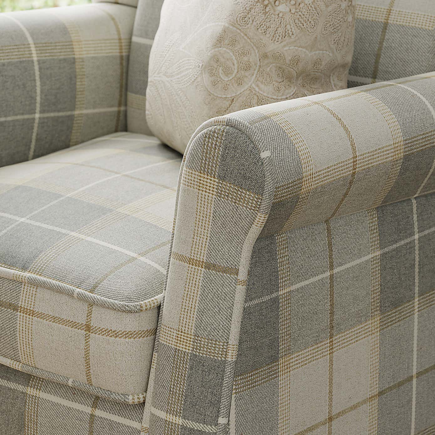 Oswald Padded Pushback Check Armchair