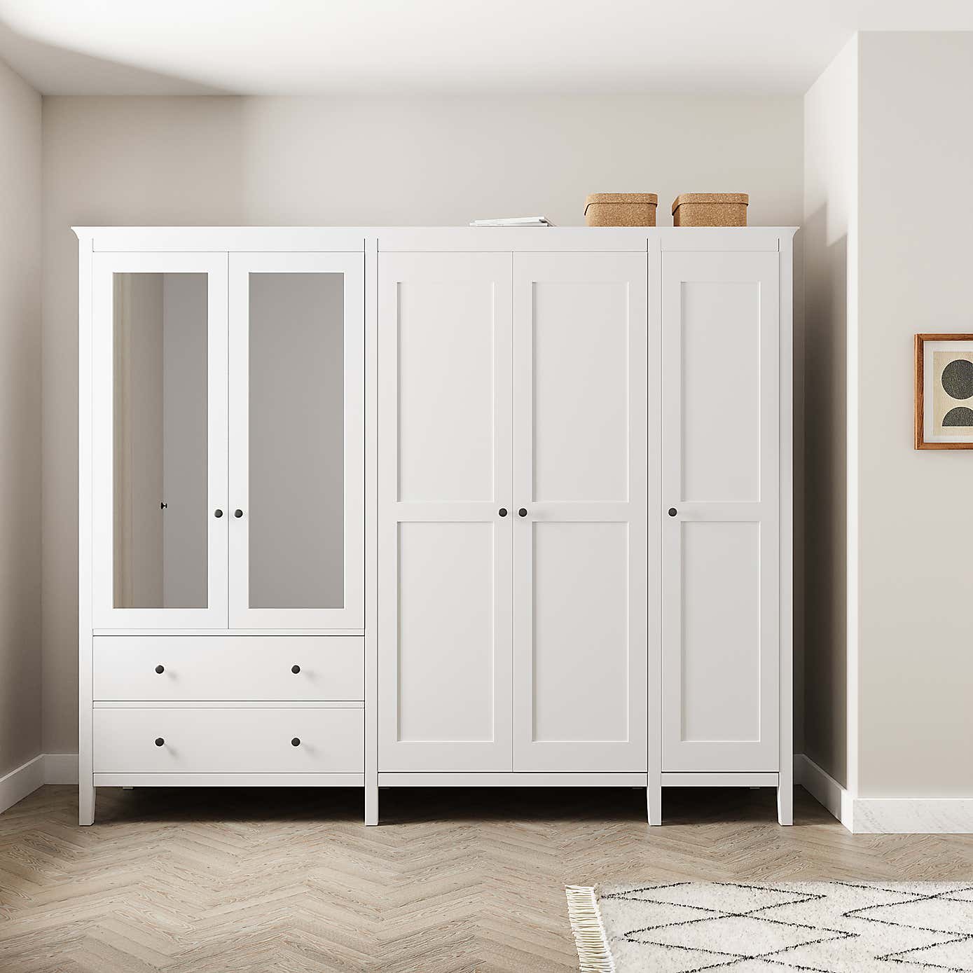 Lynton 5 Door Wardrobe White