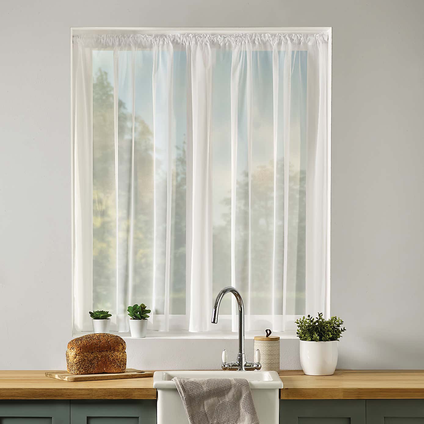 Plain Leaded Net Curtain Fabric