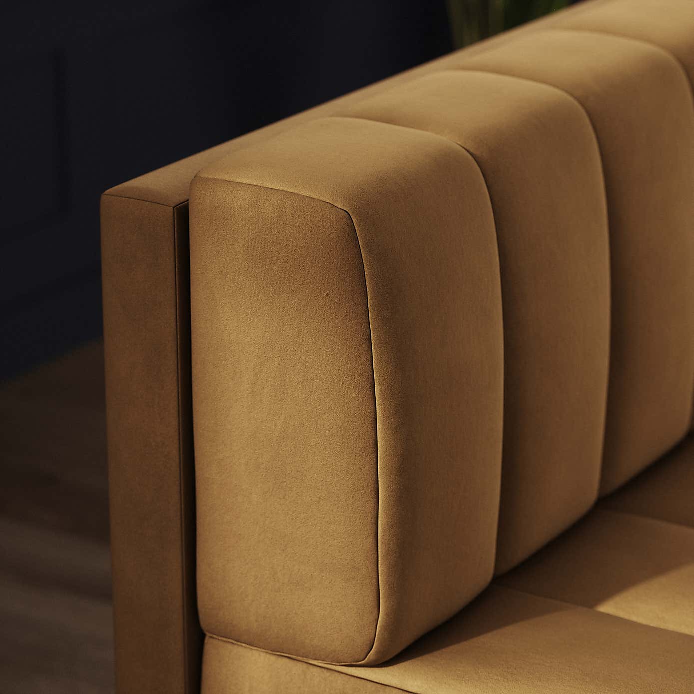 Amali Long Dining Bench, Matte Plush Velvet