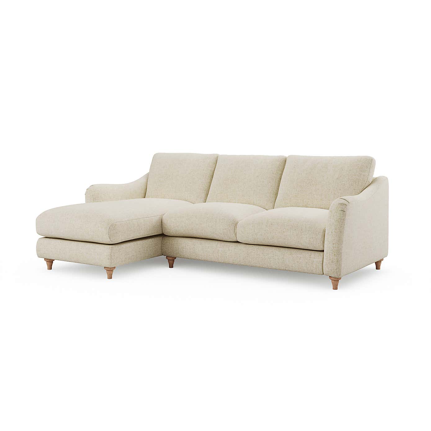 Hattie Slub Faux Linen Corner Chaise