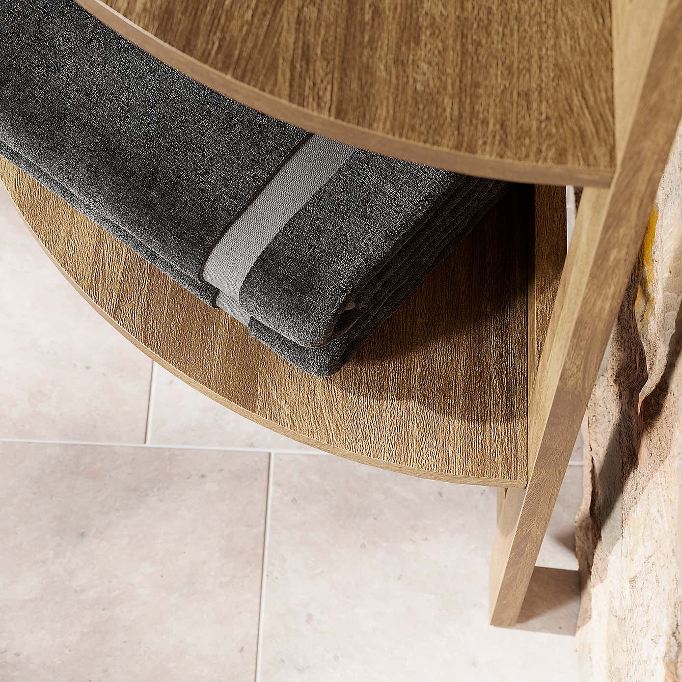 Humphrey Corner Ladder Shelf, Mango Wood Effect