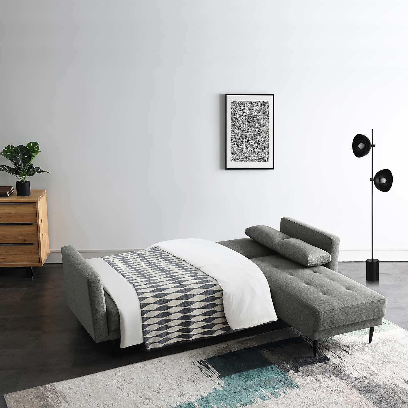 Selma Fabric Corner Double Sofa Bed