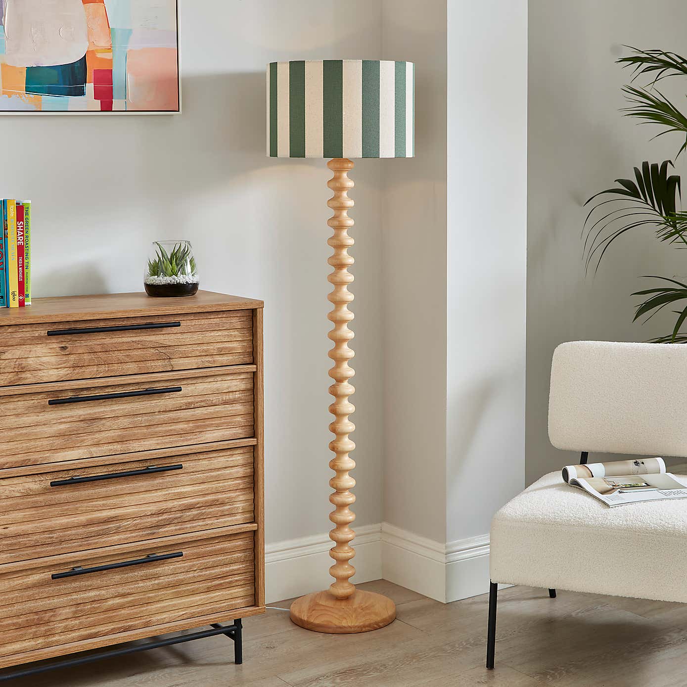 Beatrice Stripe Drum Lamp Shade