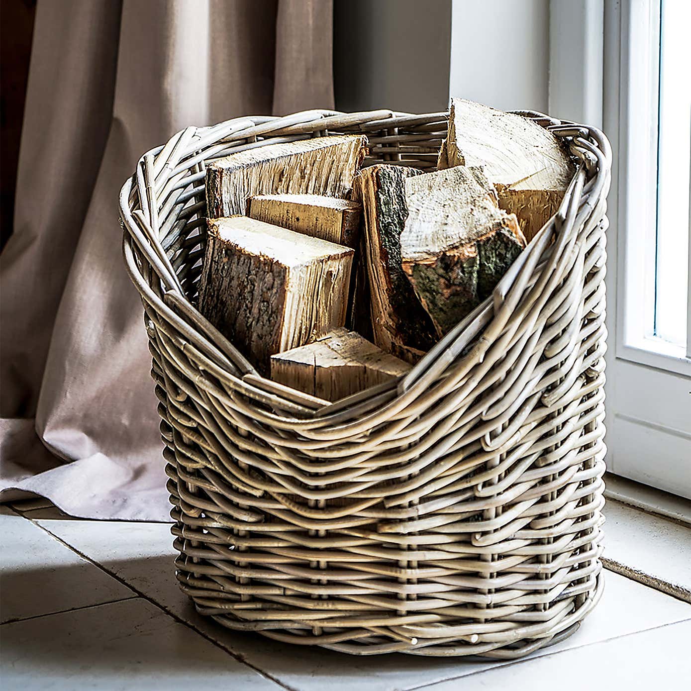 40cm Round Wicker Log Basket