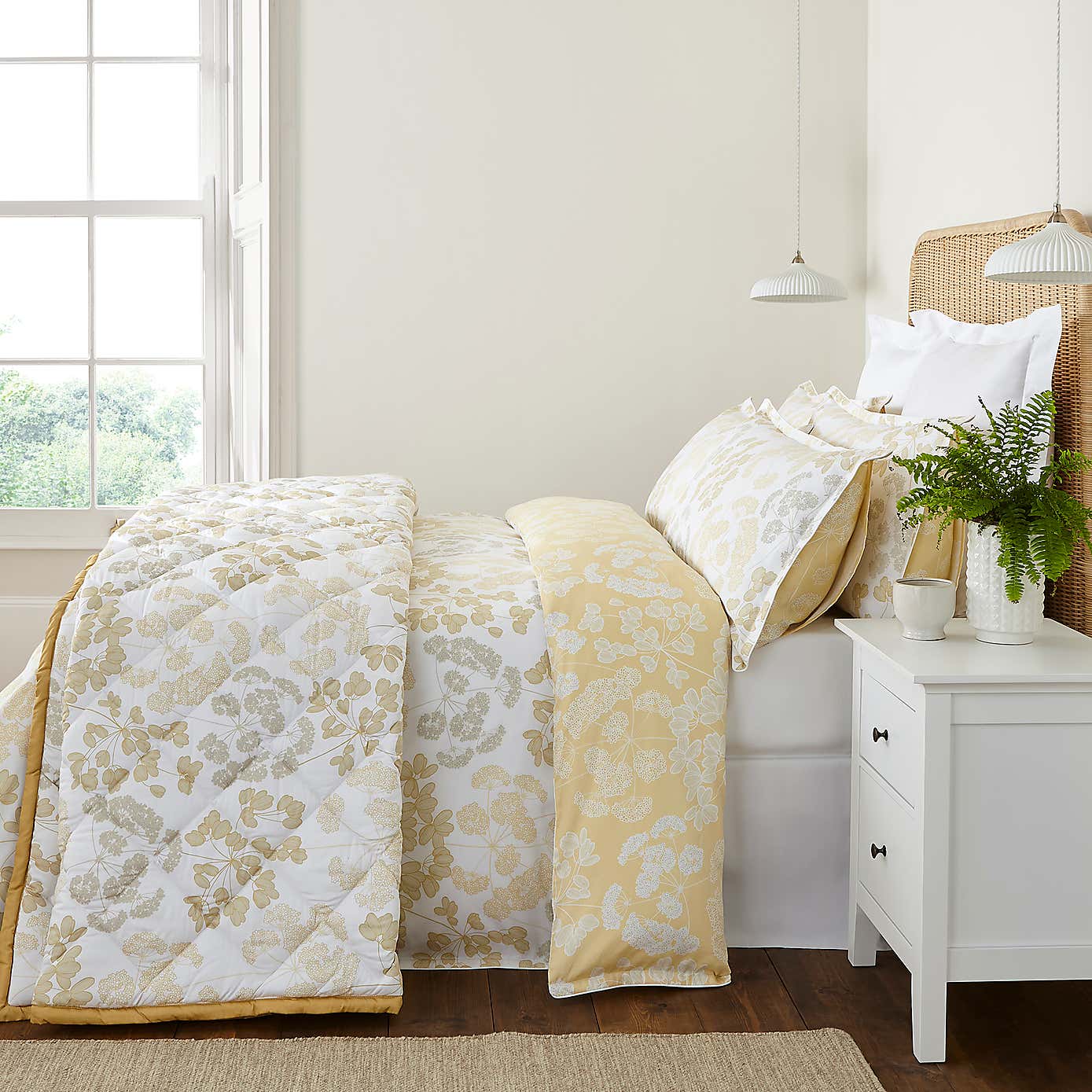 Dorma Daylesford Yellow 100% Cotton Bedspread