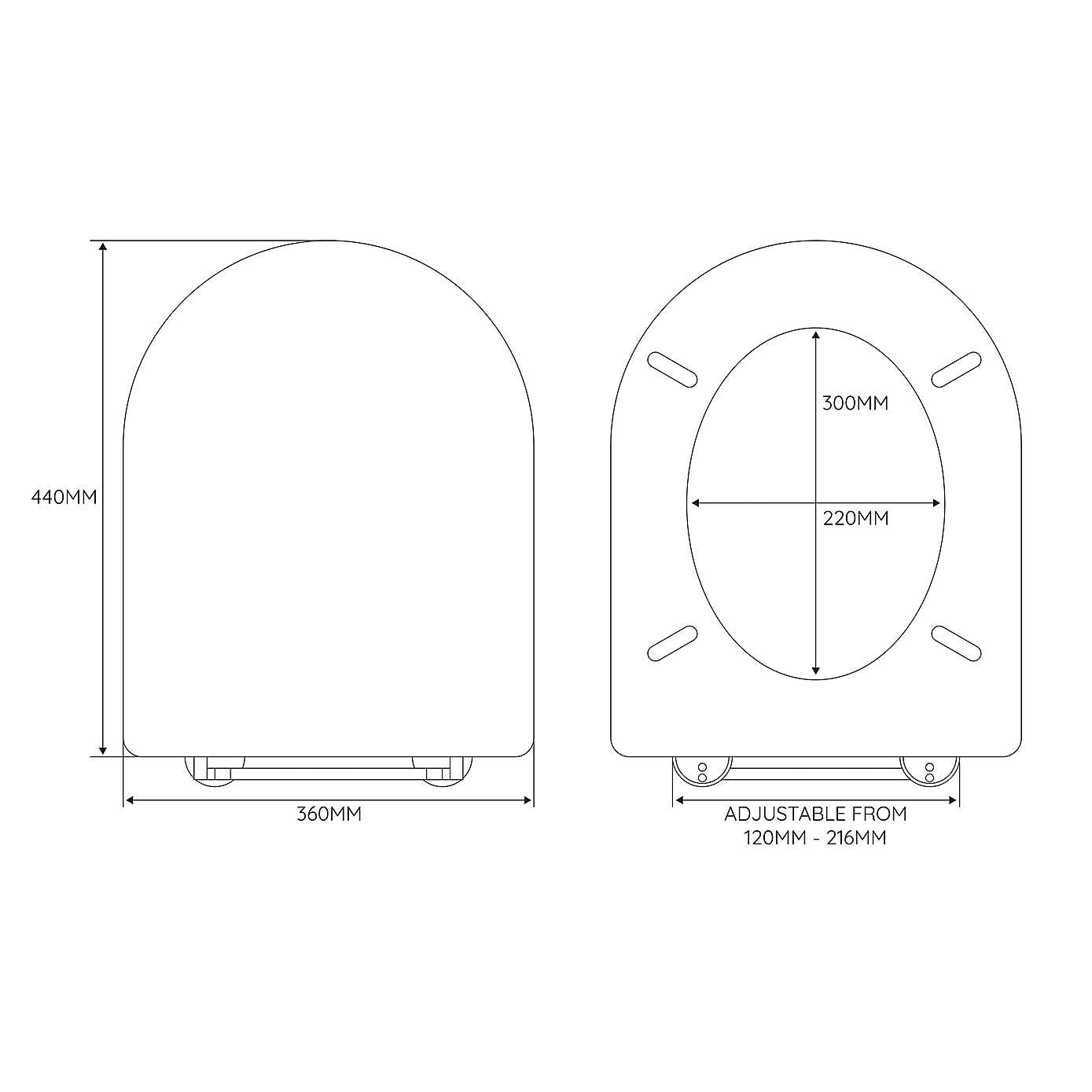 Thermoplast White D Shape Toilet Seat