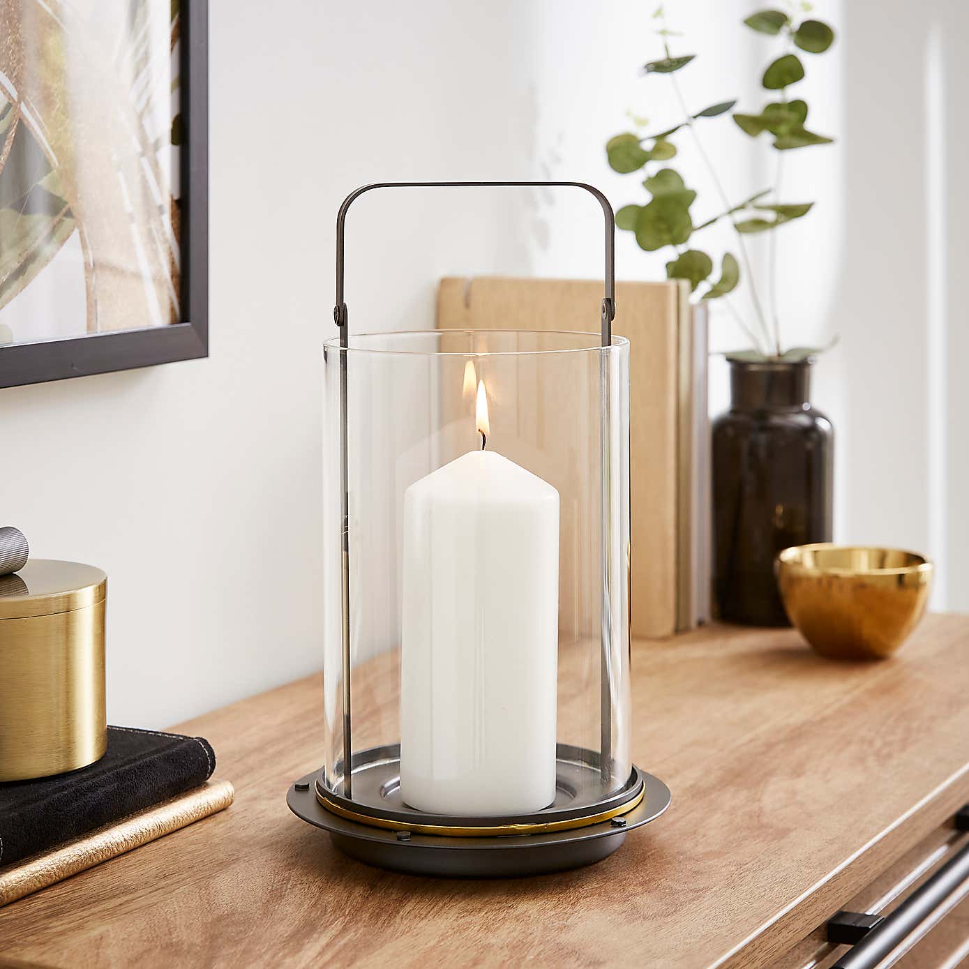 Industrial Glass & Metal Lantern