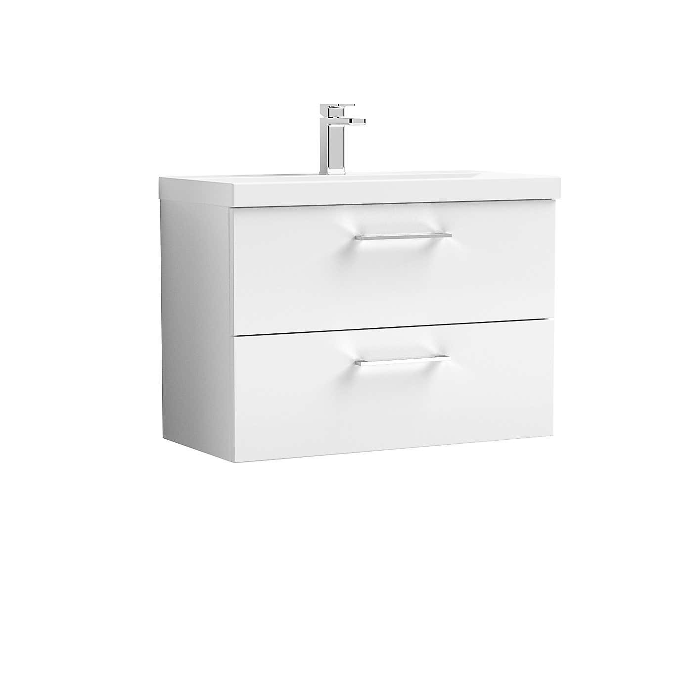 Arno Wall Mounted 2 Drawer Vanity Unit with Basin
