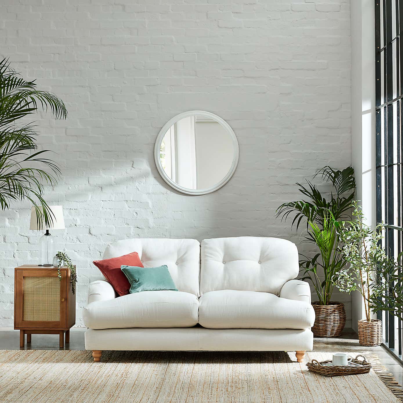 Martha Faux Linen 2 Seater Sofa