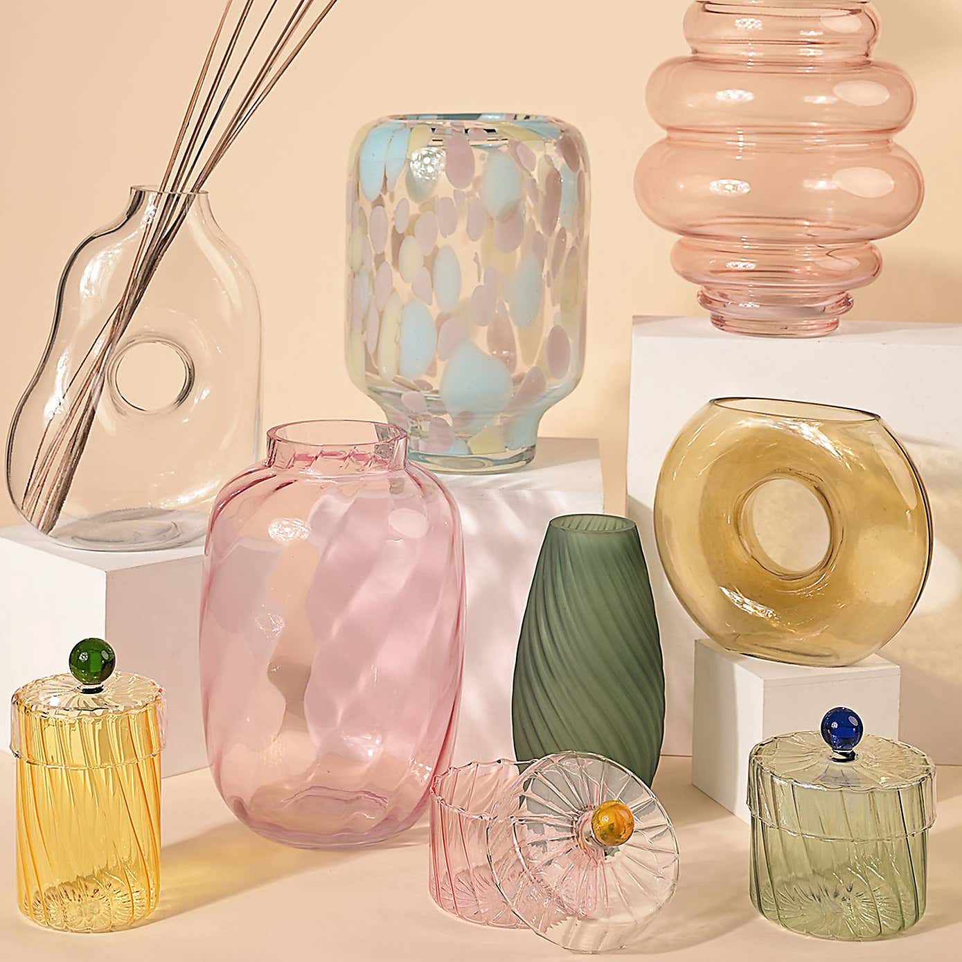 Hestia Handmade Coloured Glass Trinket Box