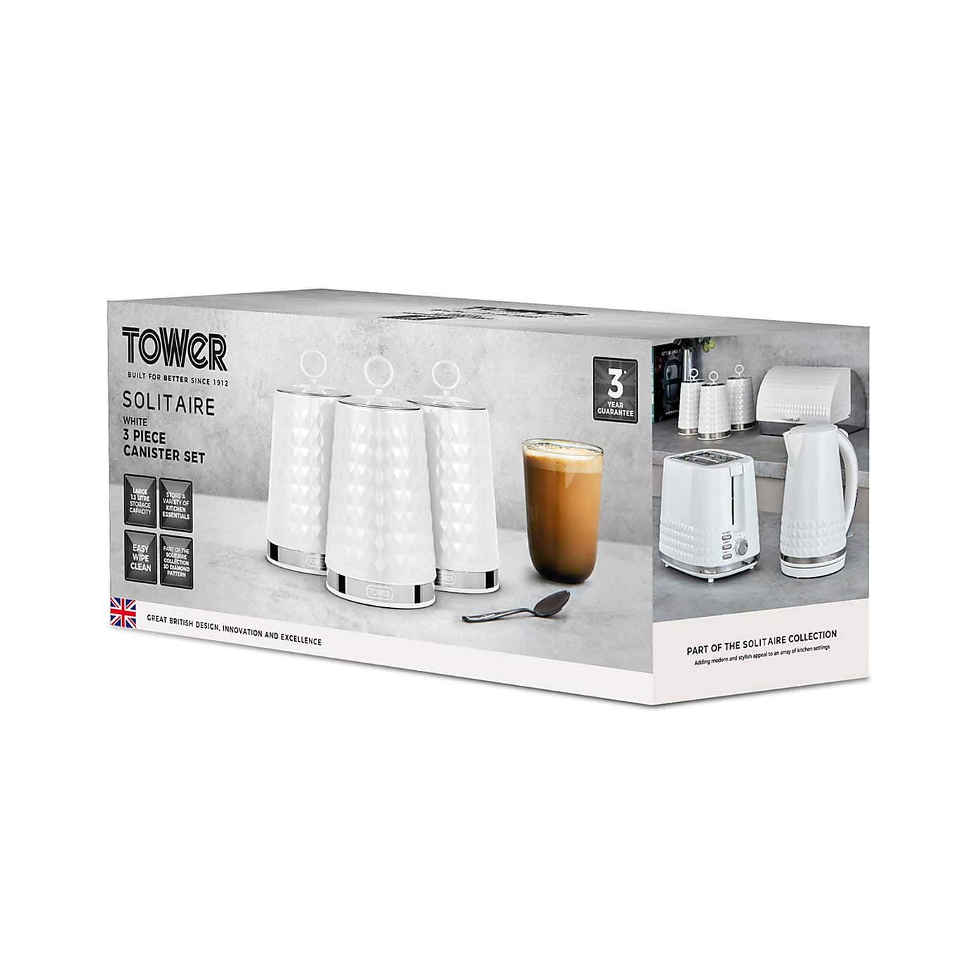 TOWER Solitaire Set of 3 Canisters