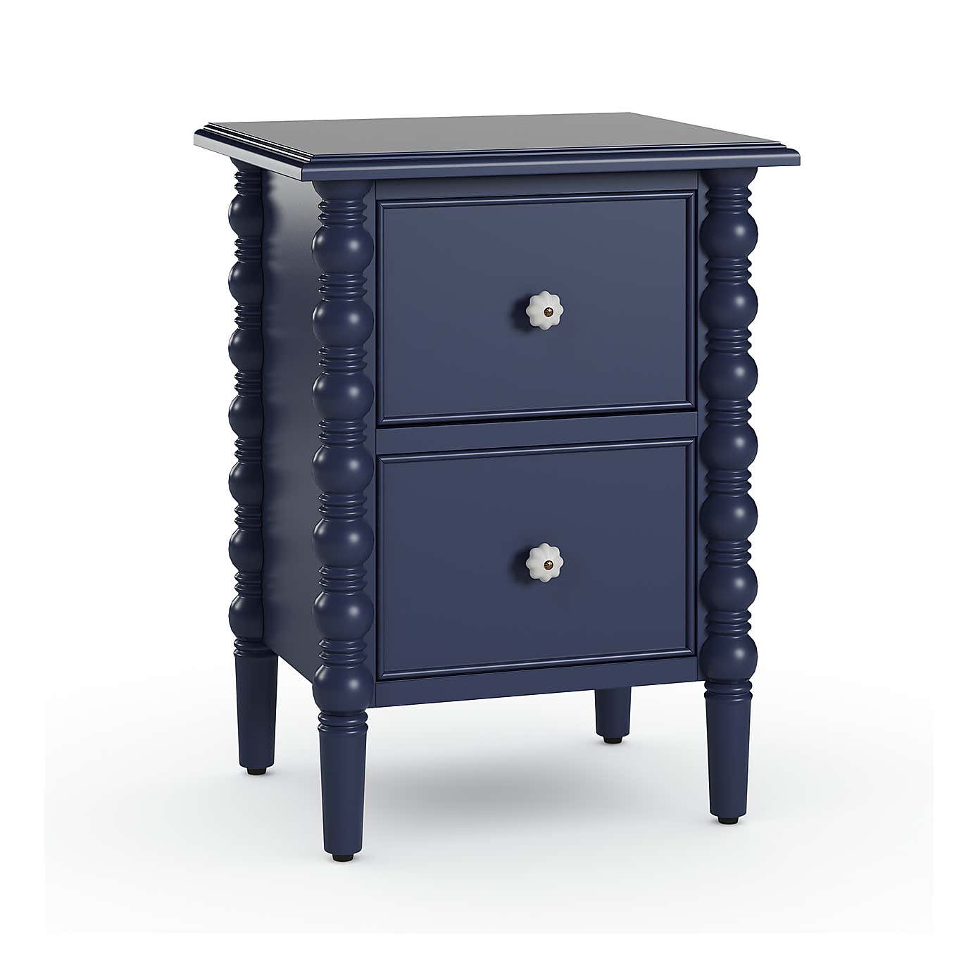 Pippin 2 Drawer Bedside Table, Navy