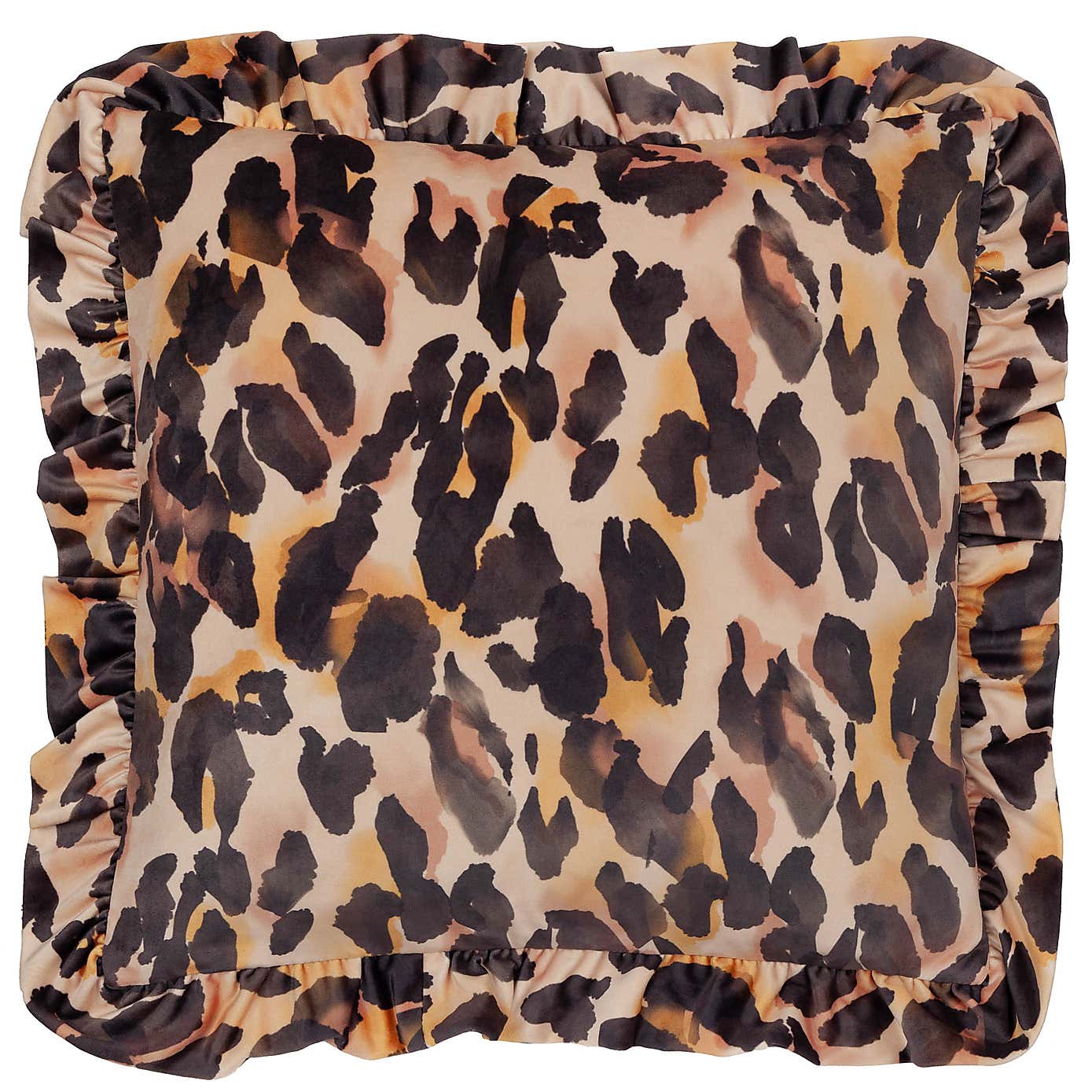 furn Leopard Ruffle Square Cushion