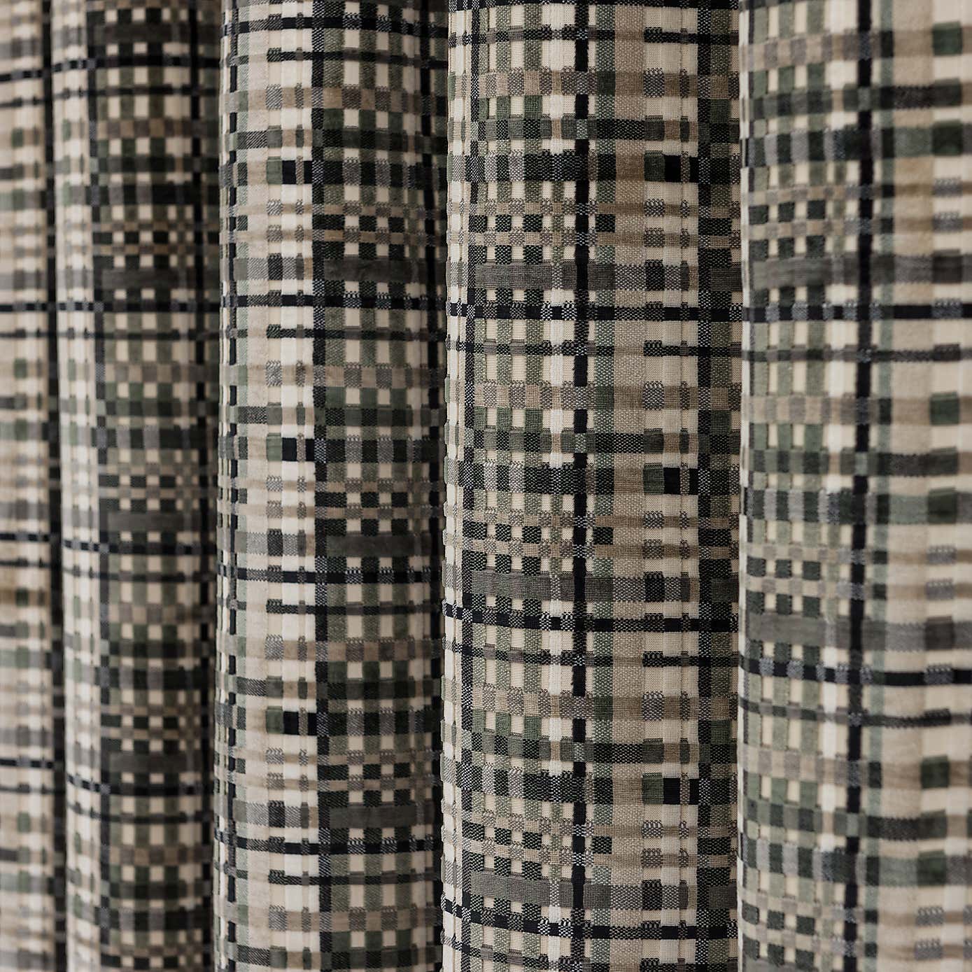 Roxana Cut Velvet Pencil Pleat Curtains