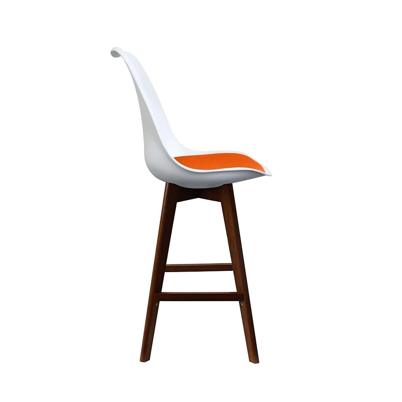 Fusion Living Soho White Plastic Bar Stool