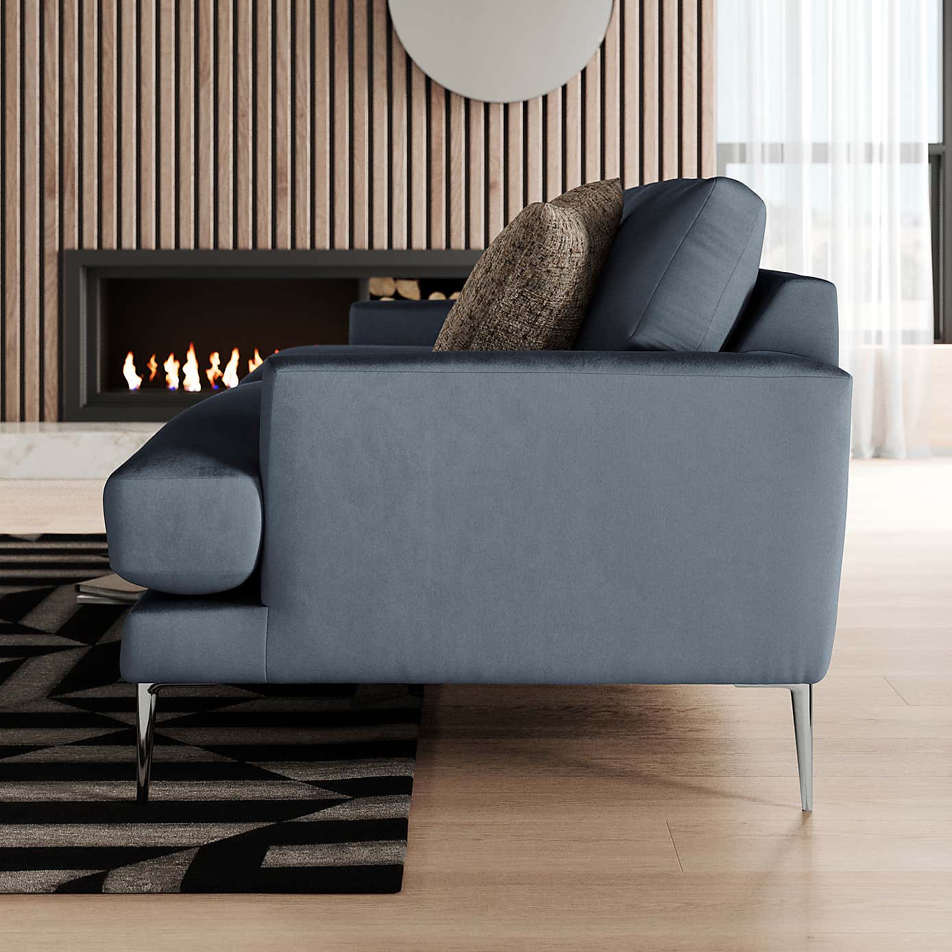 Lawson Matte Plush Velvet 3 Seater Sofa