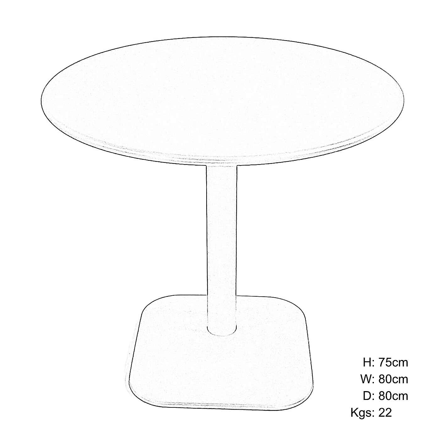 Modura Albin Round Table with 4 Stina Armchairs