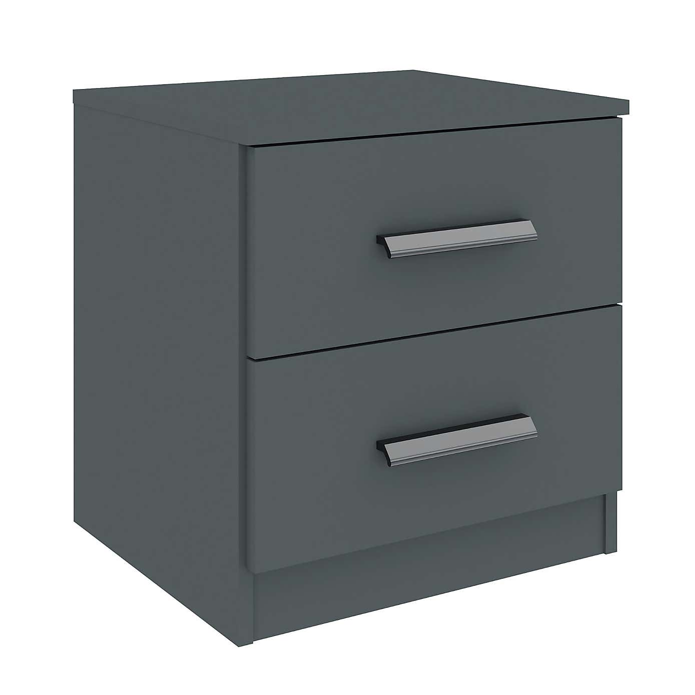 Norland 2 Drawer Bedside Anthracite