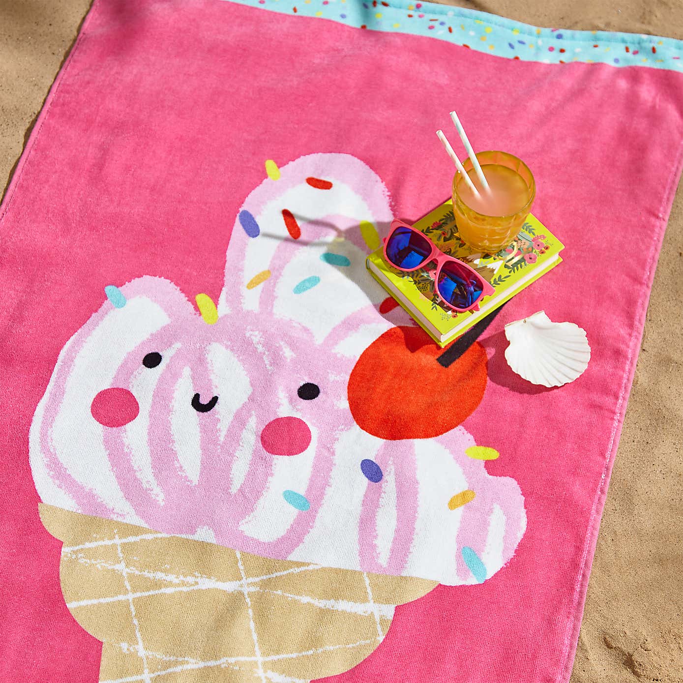 Catherine Lansfield Ice Cream Beach Towel