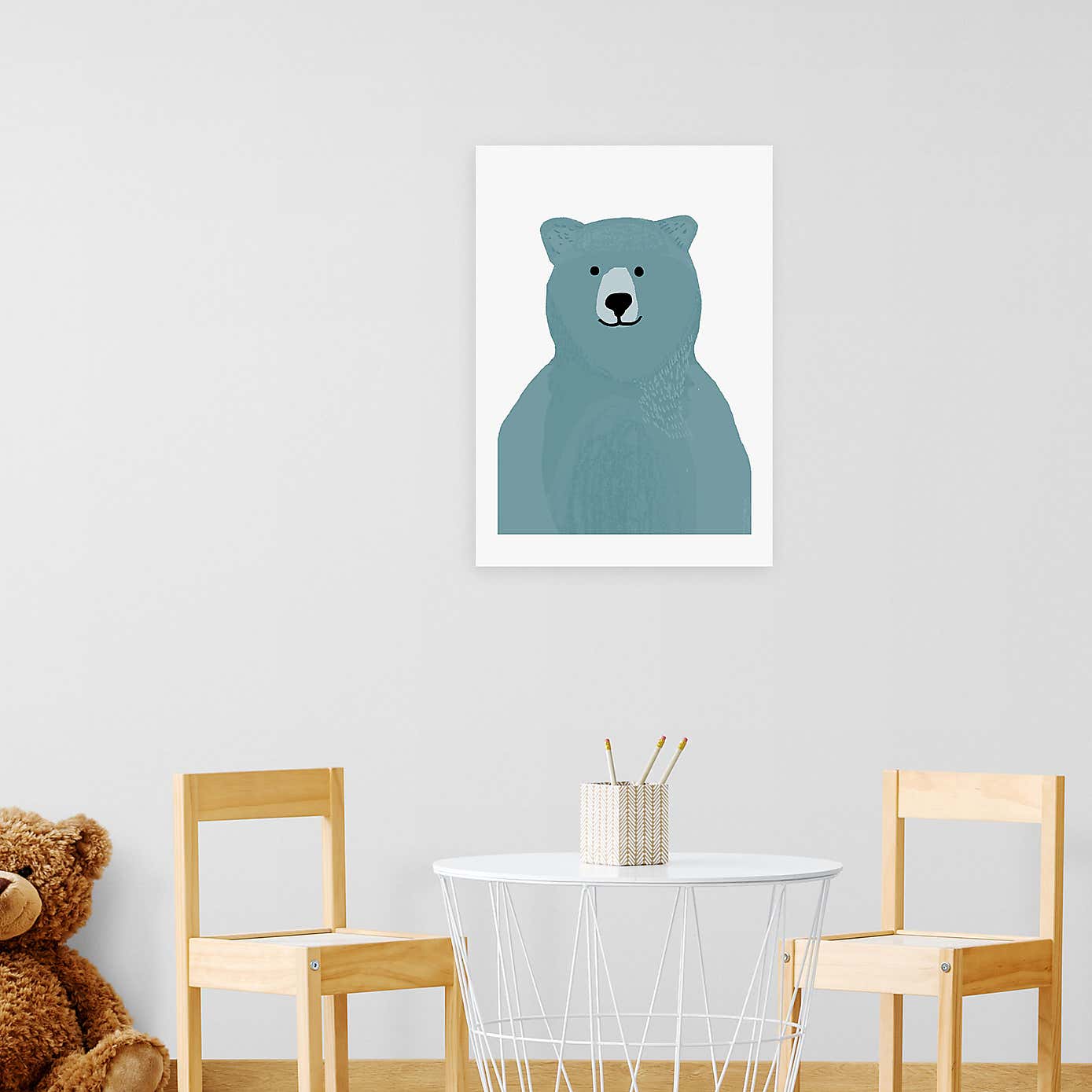 East End Prints Blue Bear Print