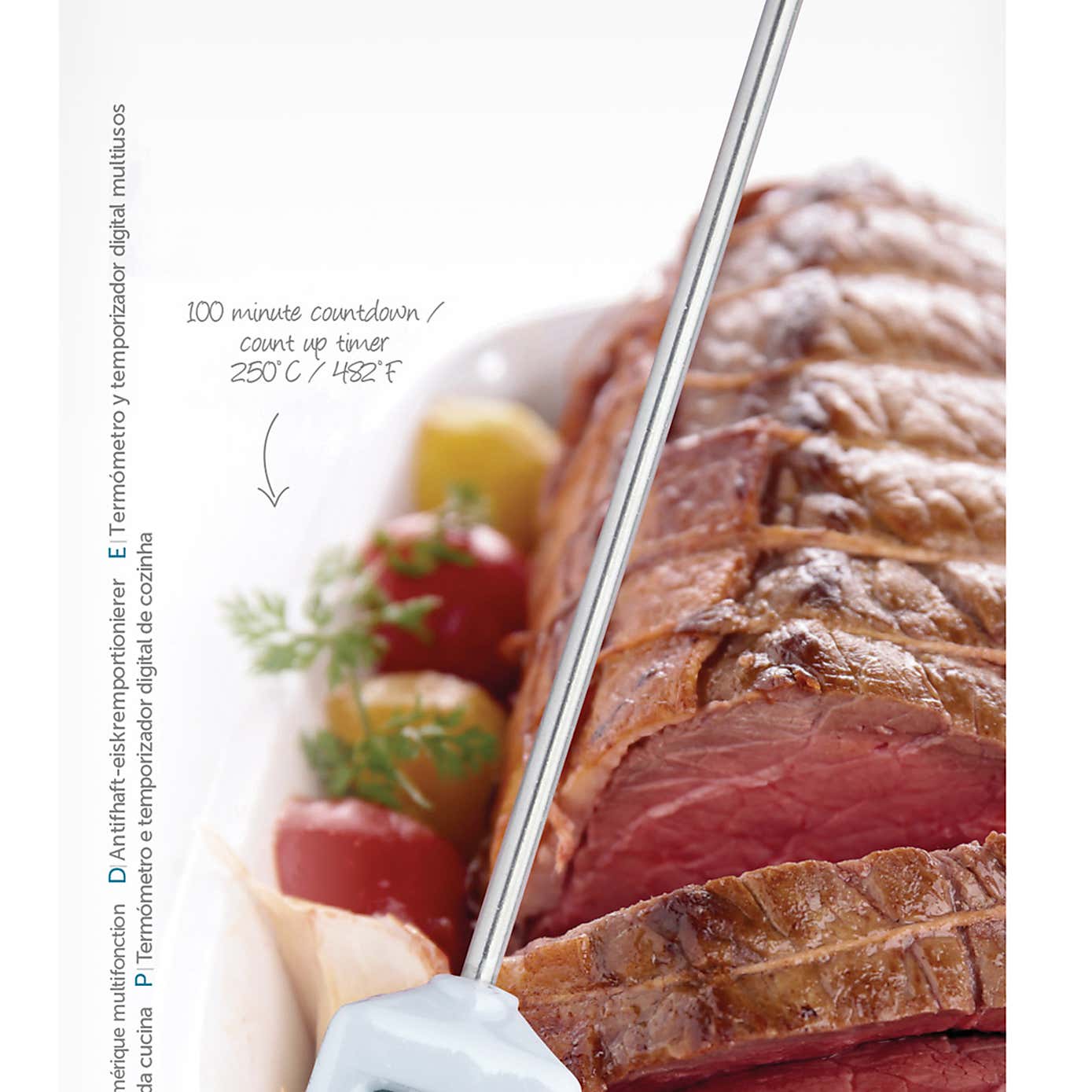 KitchenCraft Digital Meat Thermometer and Timer with Probe
