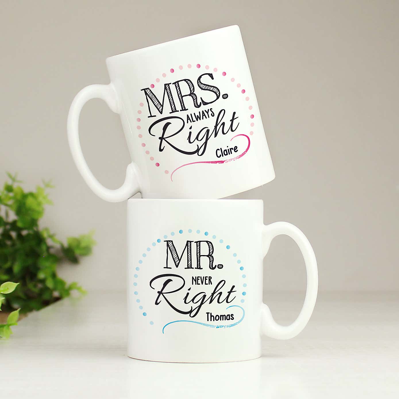 Personalised Mr & Mrs Mug Set