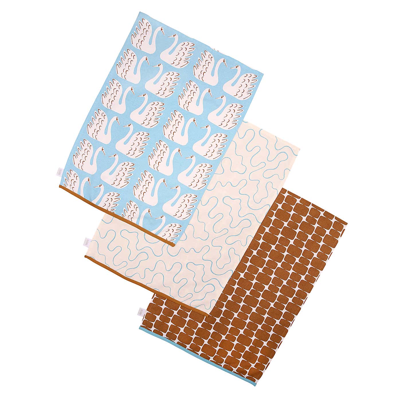 Scion Dexam Swim Swam Swan Set of 3 Tea Towels