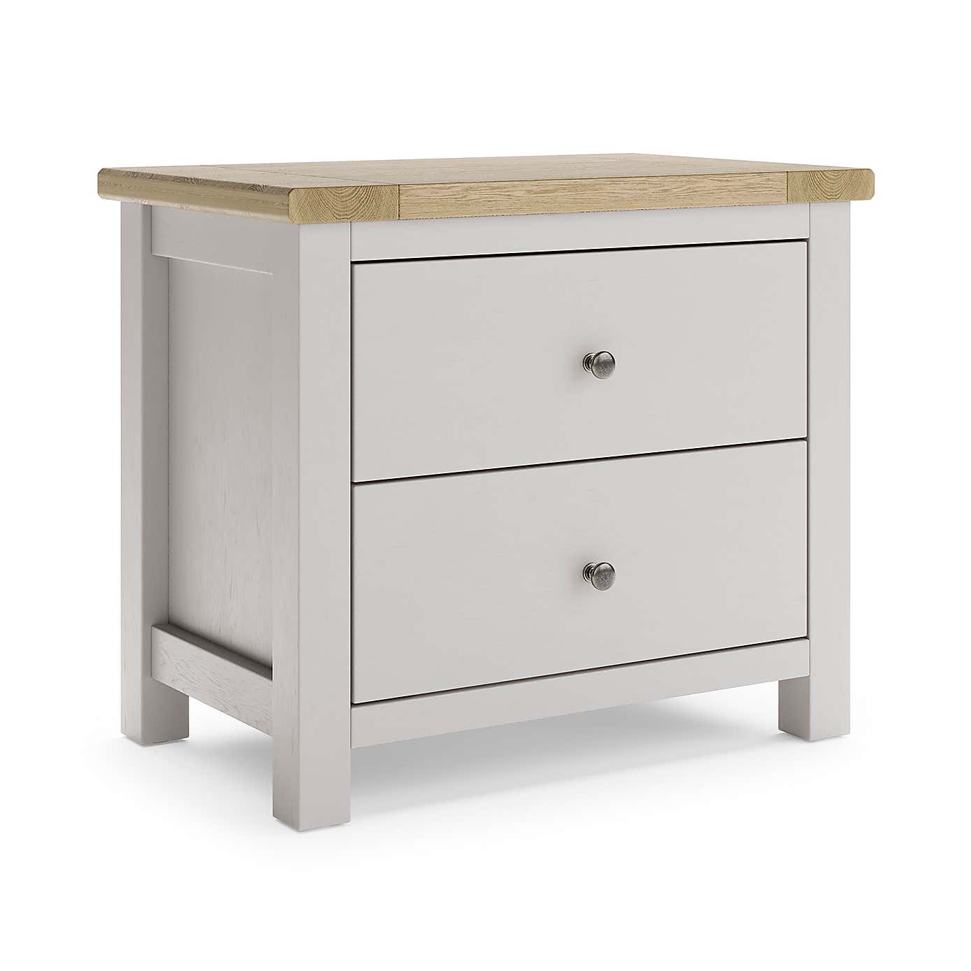 Olney Wide 2 Drawer Bedside Table
