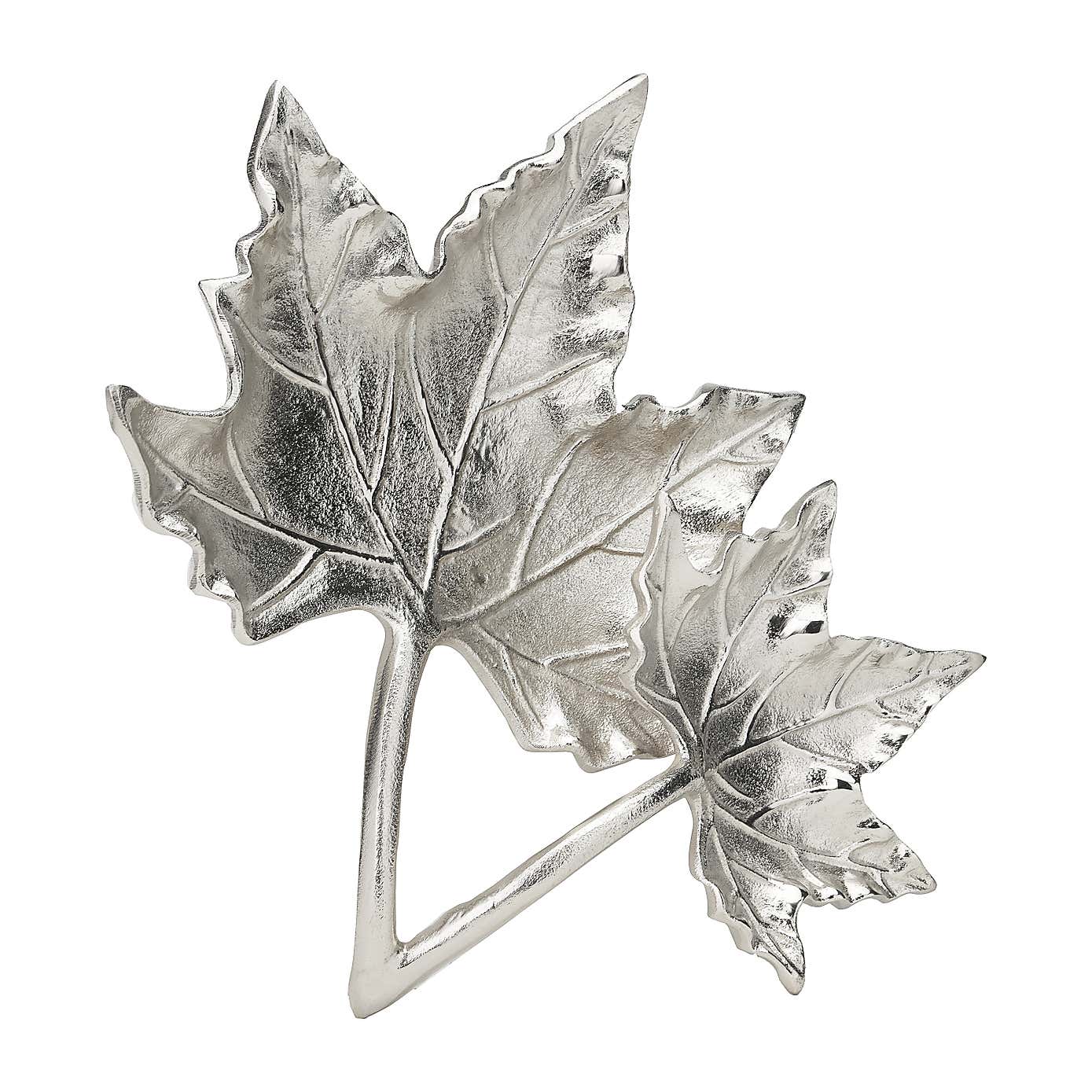 Metal Dual Oak Leaf Bowl