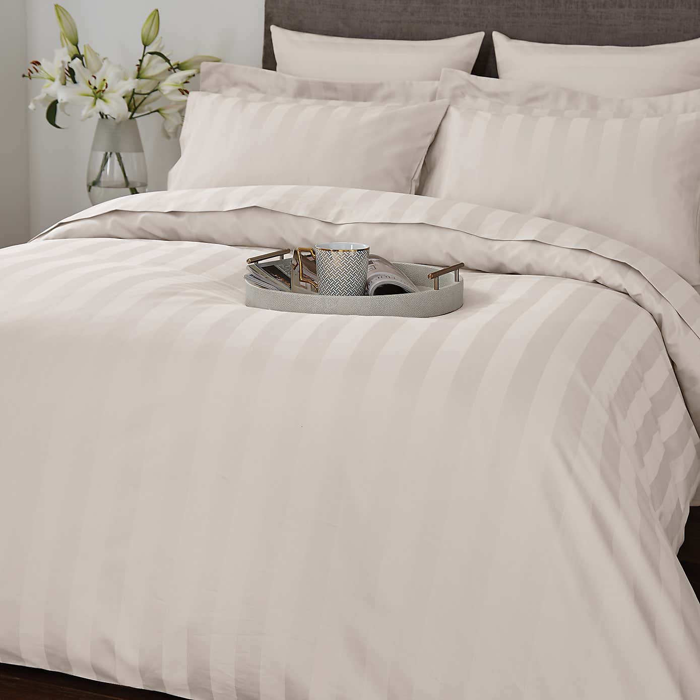 Hotel Cotton 230 Thread Count Stripe Duvet Cover