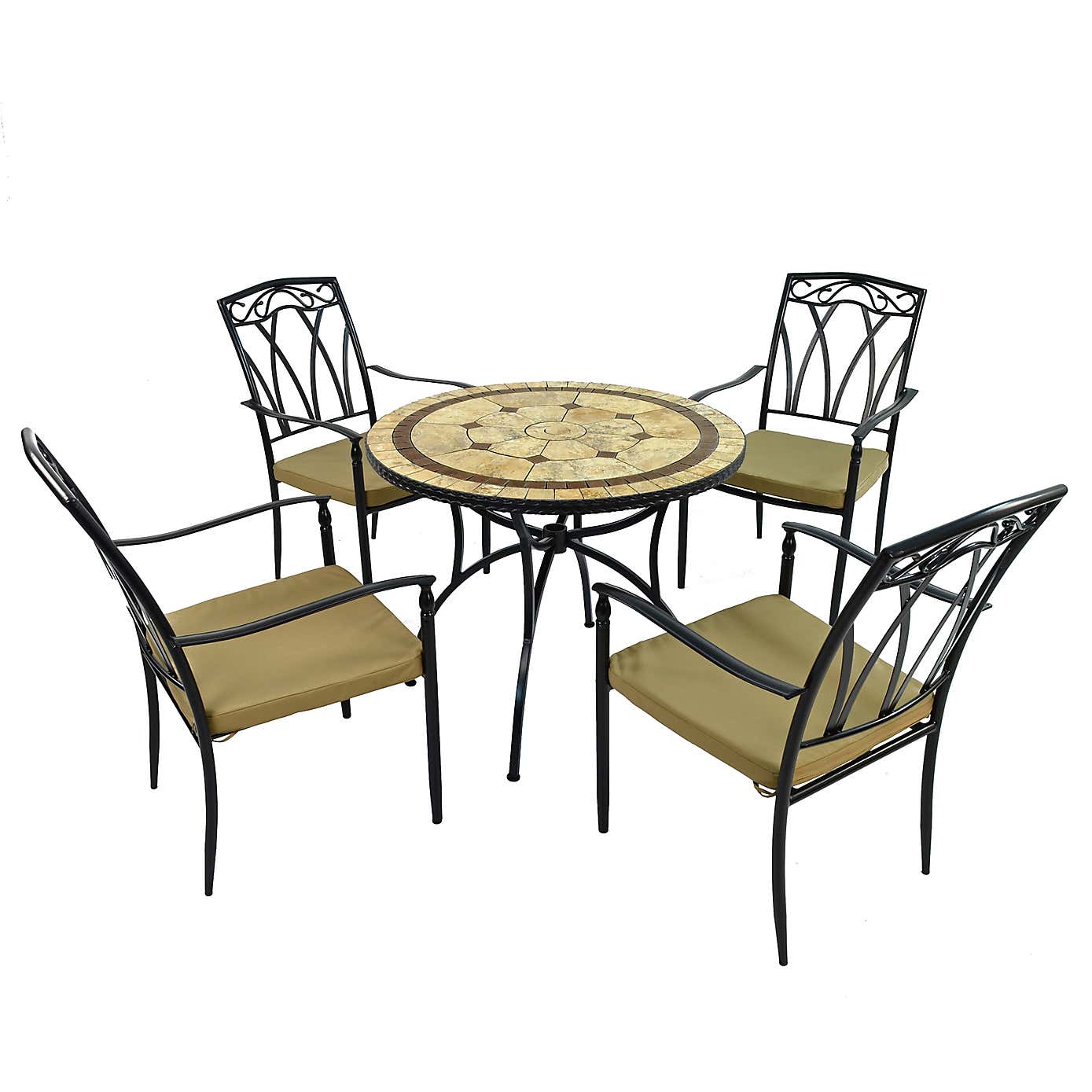 Riverside 91cm Patio Table Set with 4 Austin Chairs
